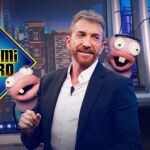 Pablo Motos, junto a Trancas y Barrancas, en el plató de 'El Hormiguero', que regresa el 1 de septiembre con su temporada número 20