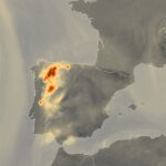 Imagen térmica de los incendios