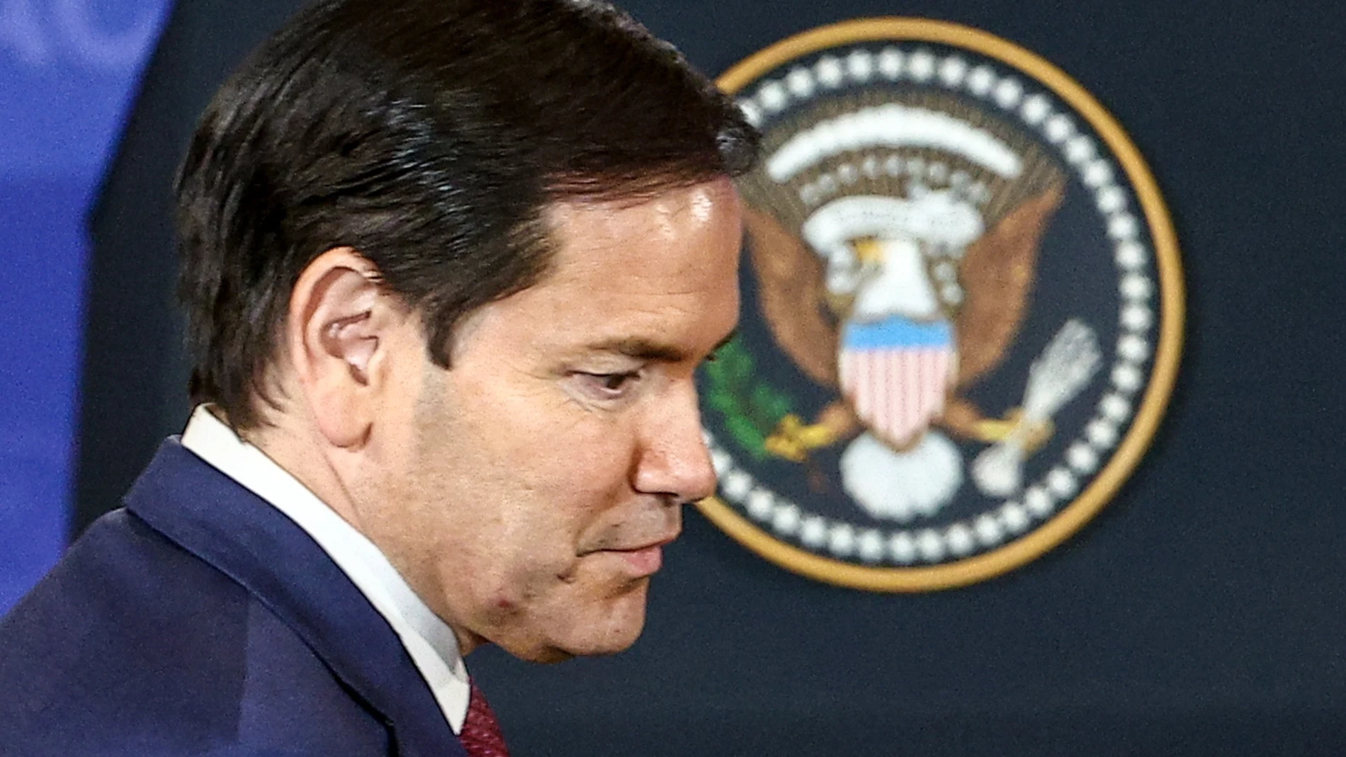 USA, ANCHORAGE - AUGUST 15, 2025: US Secretary of State Marco Rubio arrives for a joint press conference by Presidents Donald Trump of the US and Vladimir Putin of Russia following their meeting at Joint Base Elmendorf-Richardson Europa Press/Contacto/Sergei Bulkin 15/08/2025 ONLY FOR USE IN SPAIN