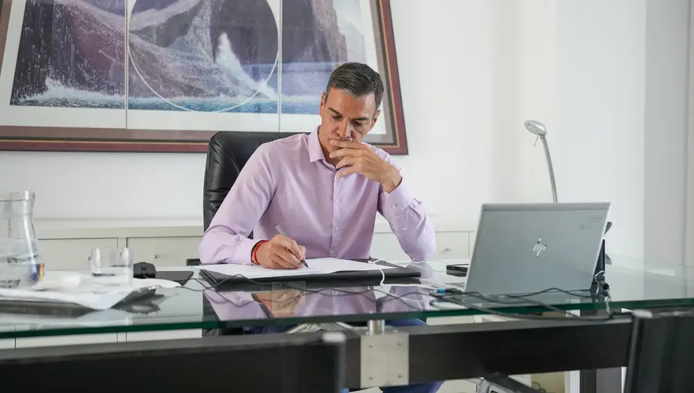 Pedro Sánchez preside la reunión telemática del CECOD