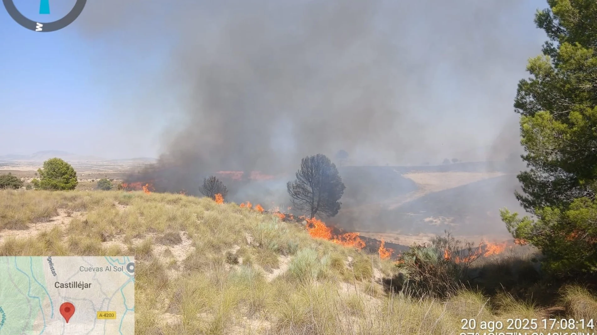 Zona afectada por el incendio.