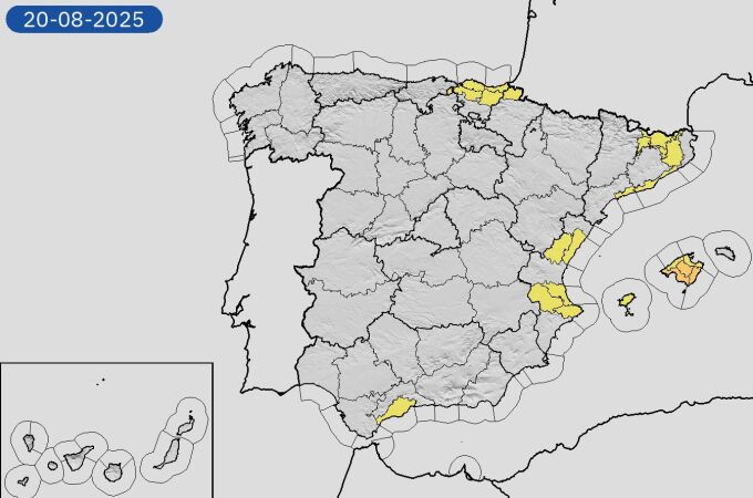Mapa previsión de la Aemet