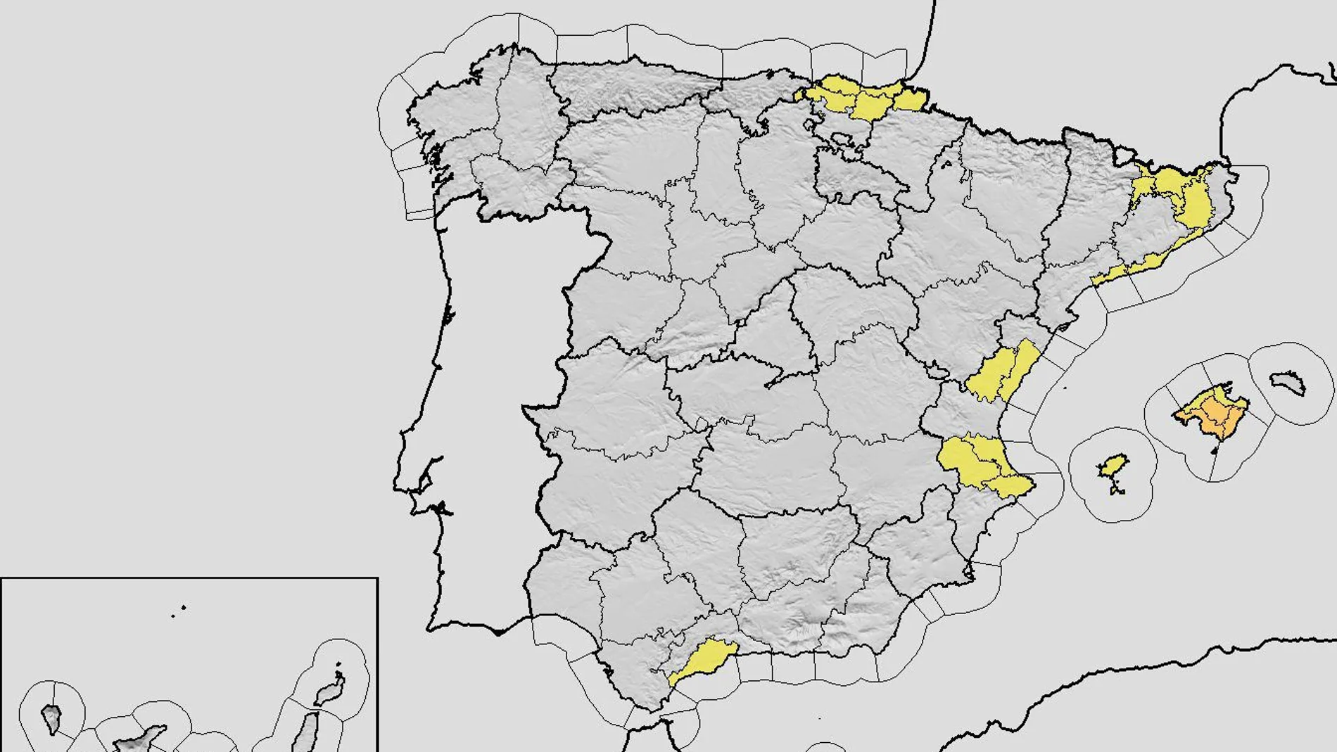 Mapa previsión de la Aemet