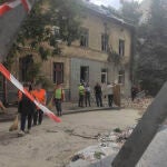 Una guardería y otros edificios civiles, dañados por un ataque ruso contra Leópolis