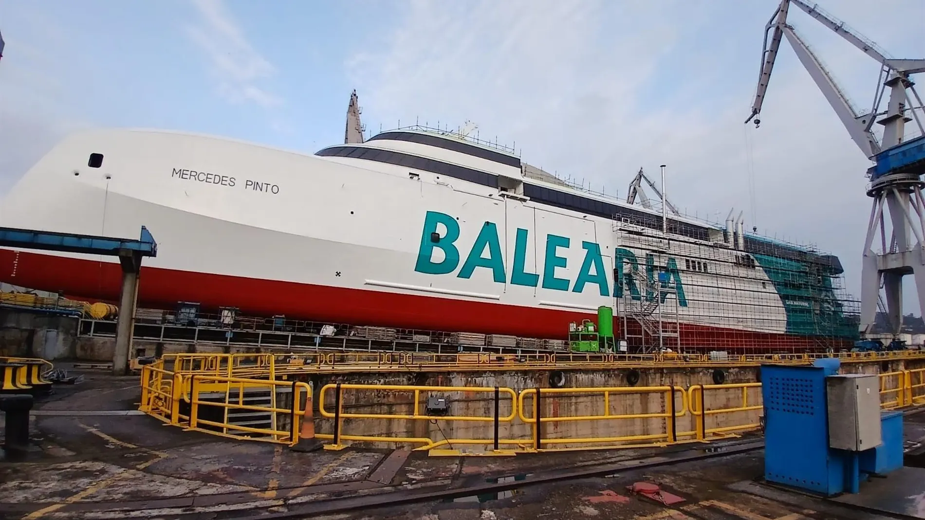Economía.- Baleària botará su tercer 'fast ferry' a gas natural Mercedes Pinto el 19 de septiembre desde Gijón