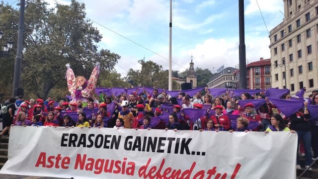 Acto antiagresiones de Bilboko Konpartsak