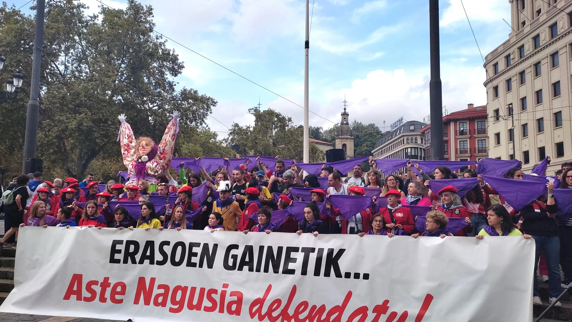 Acto antiagresiones de Bilboko Konpartsak EUROPA PRESS 21/08/2025