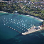Vista aérea del puerto deportivo de Aguete, en Marín. 