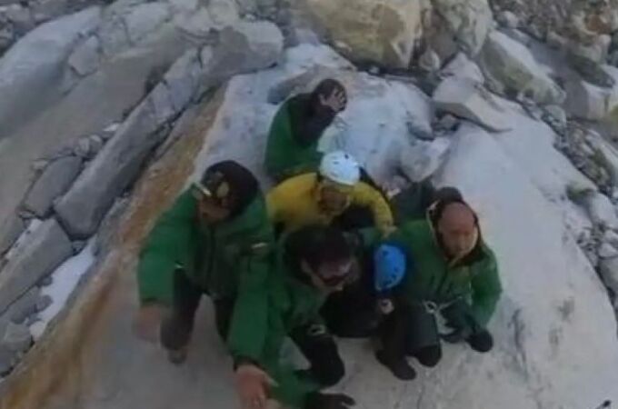 Rescate a cuatro montañeros en el glaciar Aneto (Huesca)