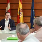 Fernández Mañueco durante la reunión mantenida con las organizaciones agrarias