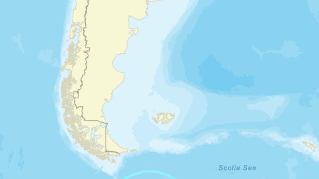 Un sismo de magnitud 7,5 se registra en las aguas entre la Antártida y Chile