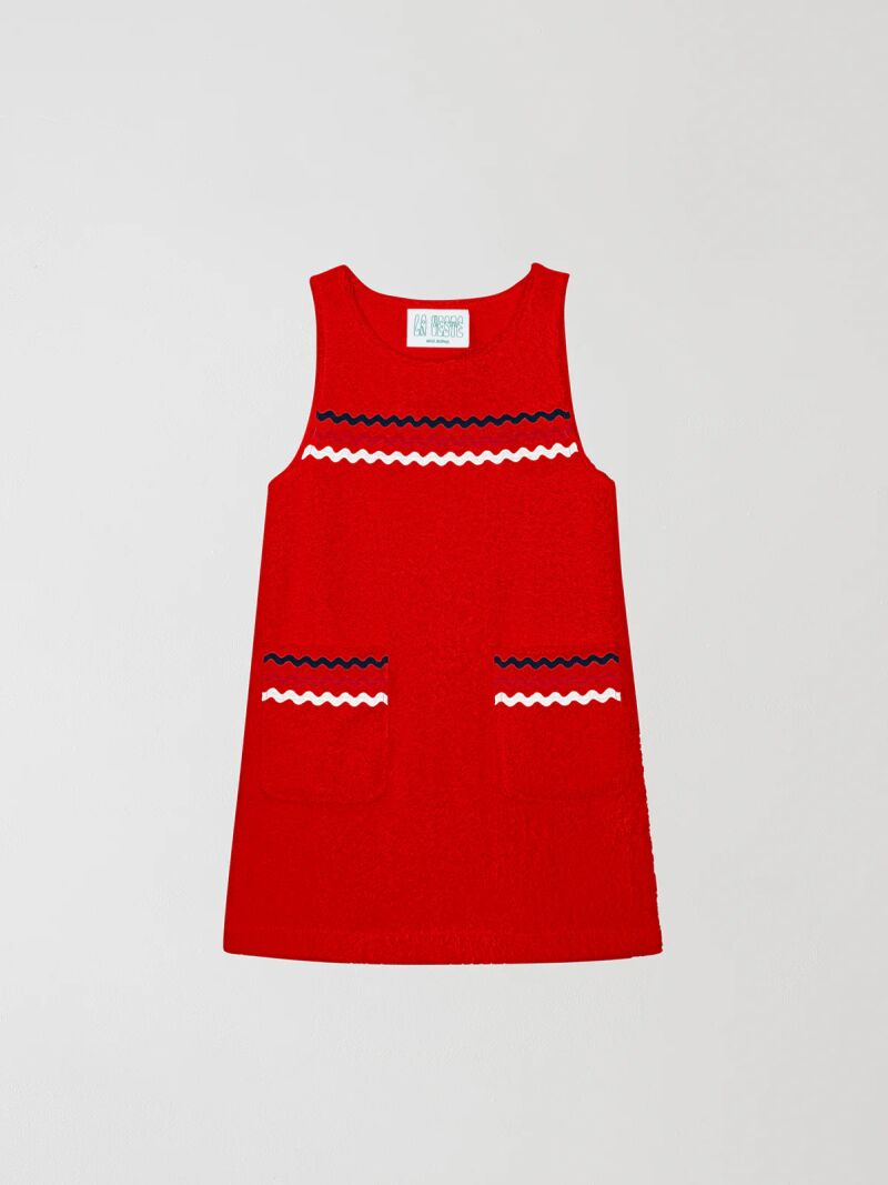 Mini vestido toalla rojo.