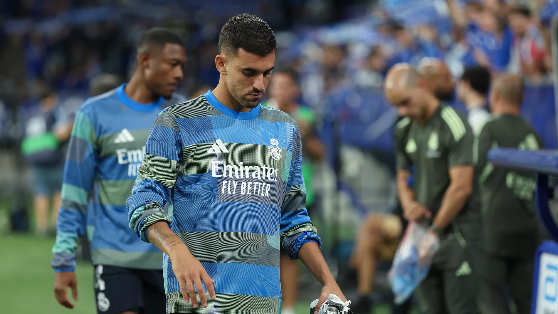 Dani Ceballos of Real Madrid CF looks on during the Spanish League, LaLiga EA Sports, football match played between Real Oviedo and Real Madrid at Carlos Tartiere stadium on August 24, 2025, in Oviedo, Asturias, Spain. AFP7 24/08/2025 ONLY FOR USE IN SPAIN