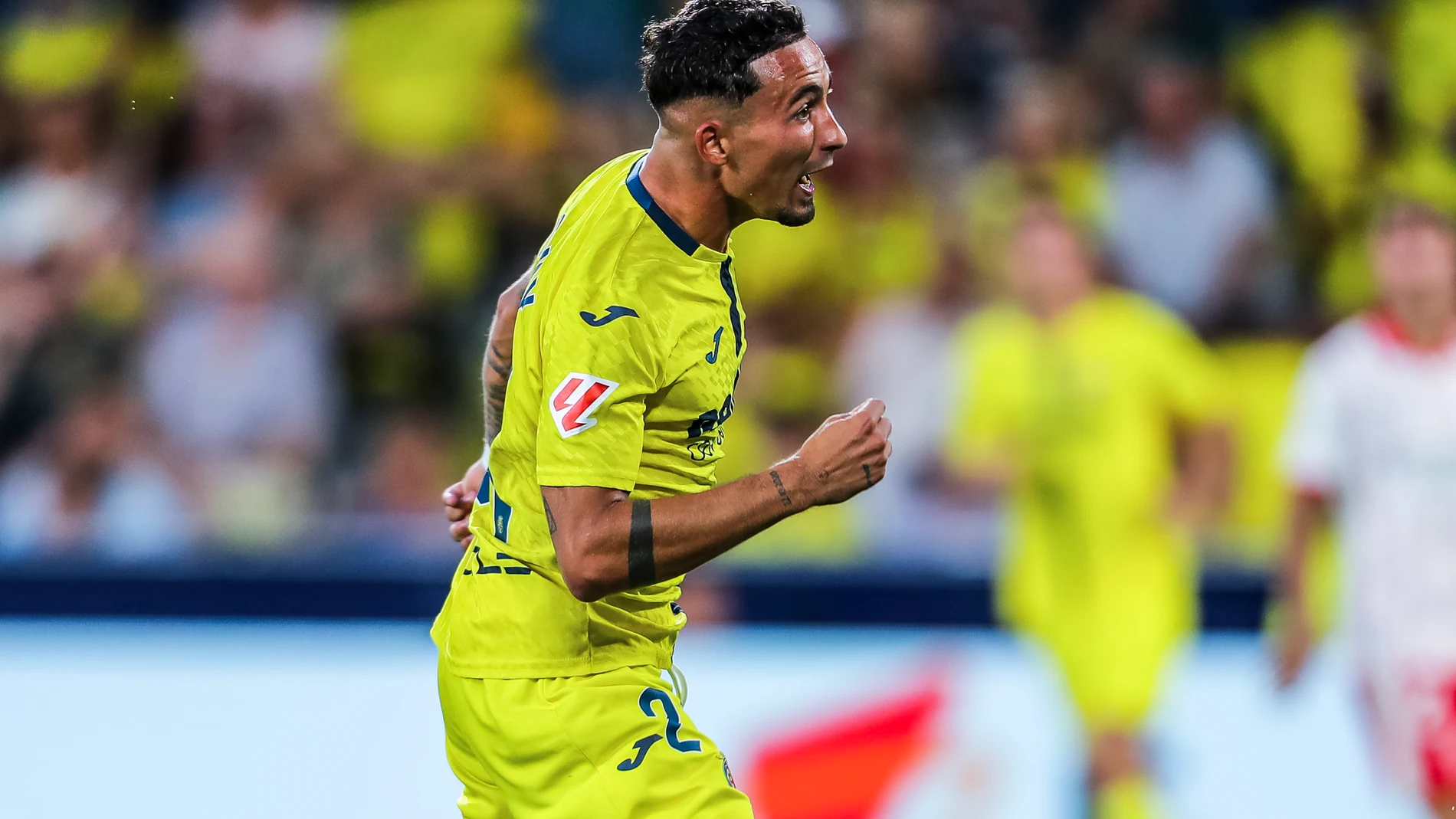 Yeremy Pino of Villarreal CF gestures during the Spanish league, LaLiga EA Sports, football match played between Villarreal CF and Girona FC at La Ceramica stadium on August 24, 2025, in Villarreal, Spain. AFP7 24/08/2025 ONLY FOR USE IN SPAIN