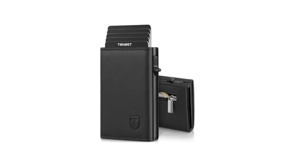 Cartera de cuero con bloqueo RFID