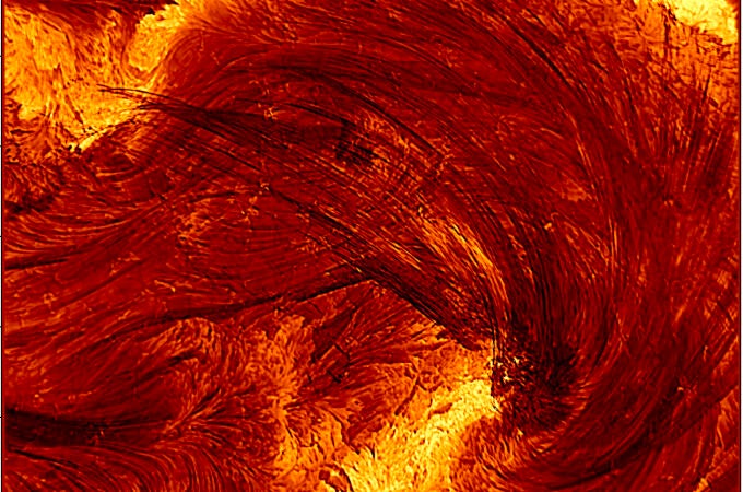 Imagen de alta resolución de la fulguración tomada por el Telescopio Solar Inouye el 8 de agosto de 2024; el encuadre mide, aproximadamente, 4 diámetros terrestres por lado.