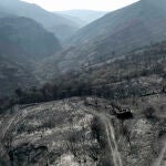 Superficie calcinada por el peor incendio de la historia de Galicia, el de Larouco (Ourense).