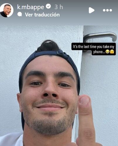 Brahim, en el Instagram de Mbappé