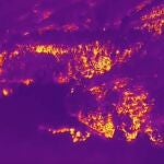 El incendio de Ibias a vista de dron con la cámara de imágenes térmicas