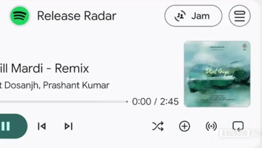 Aspecto de la nueva interfaz de Spotify para Android Auto