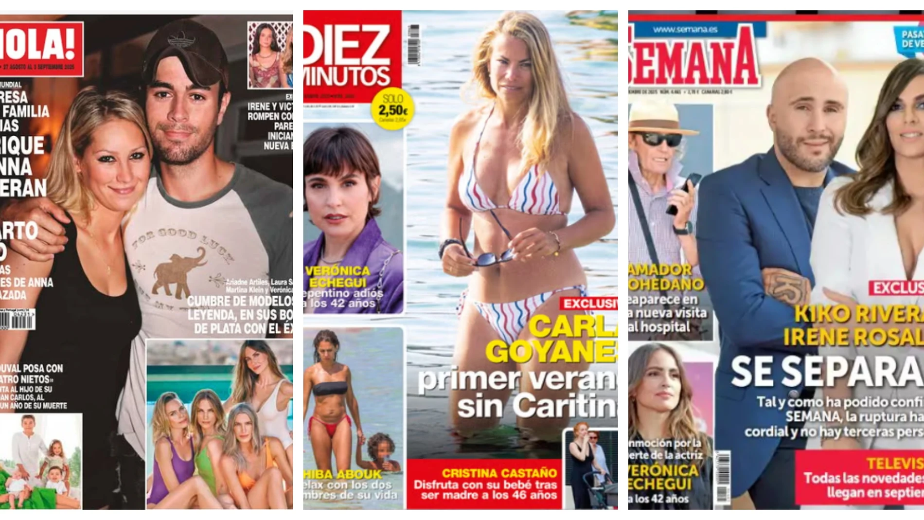 Portadas de las revistas del corazón del 27 de agosto de 2025