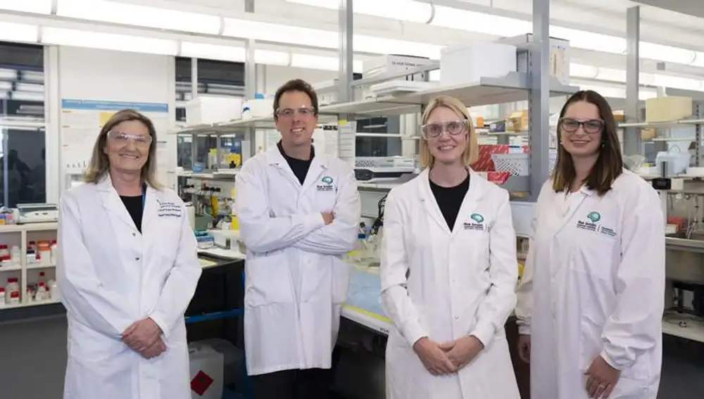 El equipo de investigación BrainPOP (de izquierda a derecha): Profesora Kate Drummond, Dr. Jim Whittle, Dra. Saskia Freytag, Dra. Sarah Best